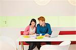 Business couple working in an office