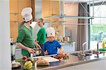 Family cooking in the kitchen