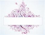 Hand drawn vector banner with decorative floral elements