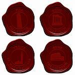 Italy sealing wax stamp set for design use. Vector illustration.