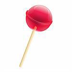 Delicious LollyPop, Isolated On White Background, Vector Illustration