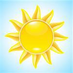 Summer hot Cartoon Sun. Illustration for design