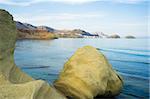 Bizarre rock formations on the volcanic coast of Cabo de Gata, Spain