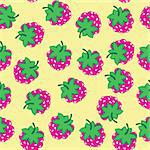Seamless texture of raspberry. Illustration for design on white background