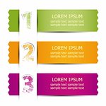 numbered ribbons with space for text