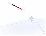 3D render of a man throwing the javelin