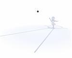 3D render of a man competing in the shot putt