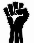 Clenched fist hand vector. Victory, revolt concept. Revolution, solidarity, punch, strong, strike, change illustration.