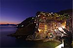 Riomaggiore Village at night, Cinque Terre, Italy