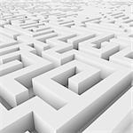 Endless maze 3D render.