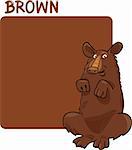 Cartoon Illustration of Color Brown and Bear
