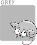 Cartoon Illustration of Color Grey and Mouse