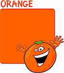 Cartoon Illustration of Color Orange and Orange Fruit