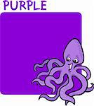 Cartoon Illustration of Color Purple and Octopus