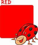 Cartoon Illustration of Color Red and Ladybug