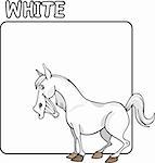 Cartoon Illustration of Color White and Horse