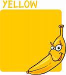 Cartoon Illustration of Color Yellow and Banana