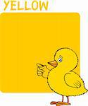 Cartoon Illustration of Color Yellow and Chick