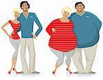 Dieting couple from fat to thin