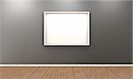 Illustration of a room with a white frame for a picture