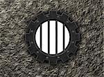 gear wheel prison window - 3d illustration