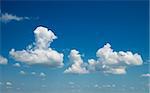 deep blue sky with clouds