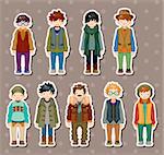 cartoon charming young man stickers