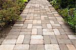 Garden Brick Pavers Path Walkway with Basket Weave Pattern