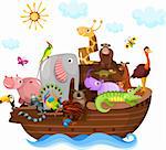 vector illustration of a cute Noah's Ark