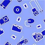 Seamless background Icon  with  electronic gadgets. Could be used as seamless wallpaper, textile, wrapping paper or background
