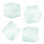 Transparent glass cubes, vector eps10 illustration