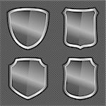 Transparent glass shields, vector eps10 illustration