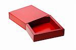 Open Red Gift Box on White Background