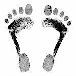 Footprint grunge icon, detailed vector image. Design element illustration.