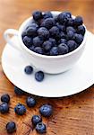 Fresh Blueberries in a White Coffee Cup
