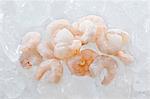 Crevettes congelées sur glace