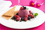 Raspberry mousse with fresh berries