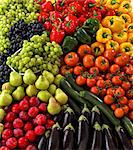 Divers légumes et fruits (zoom macro)
