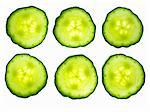 Six cucumber slices