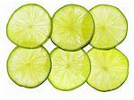 Six tranches de citron vert