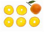 Eine ganze Mandarin und Mandarin slices