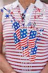 Woman holding sparklers (4th of July, USA)