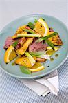 Duck with orange and fried polenta