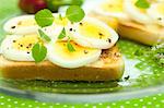 Toast with egg and mint