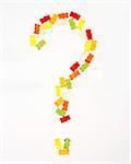 Gummi bears forming a question mark