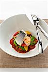 Branzino (sea bass) and prawns with vegetables (sweet and sour)