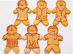 Gingerbread people with different decorations