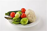 Assorted vegetables on plate
