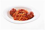 Spaghetti al ragu (Spaghetti with meatball ragout)