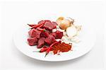 Ingredients for beef goulash